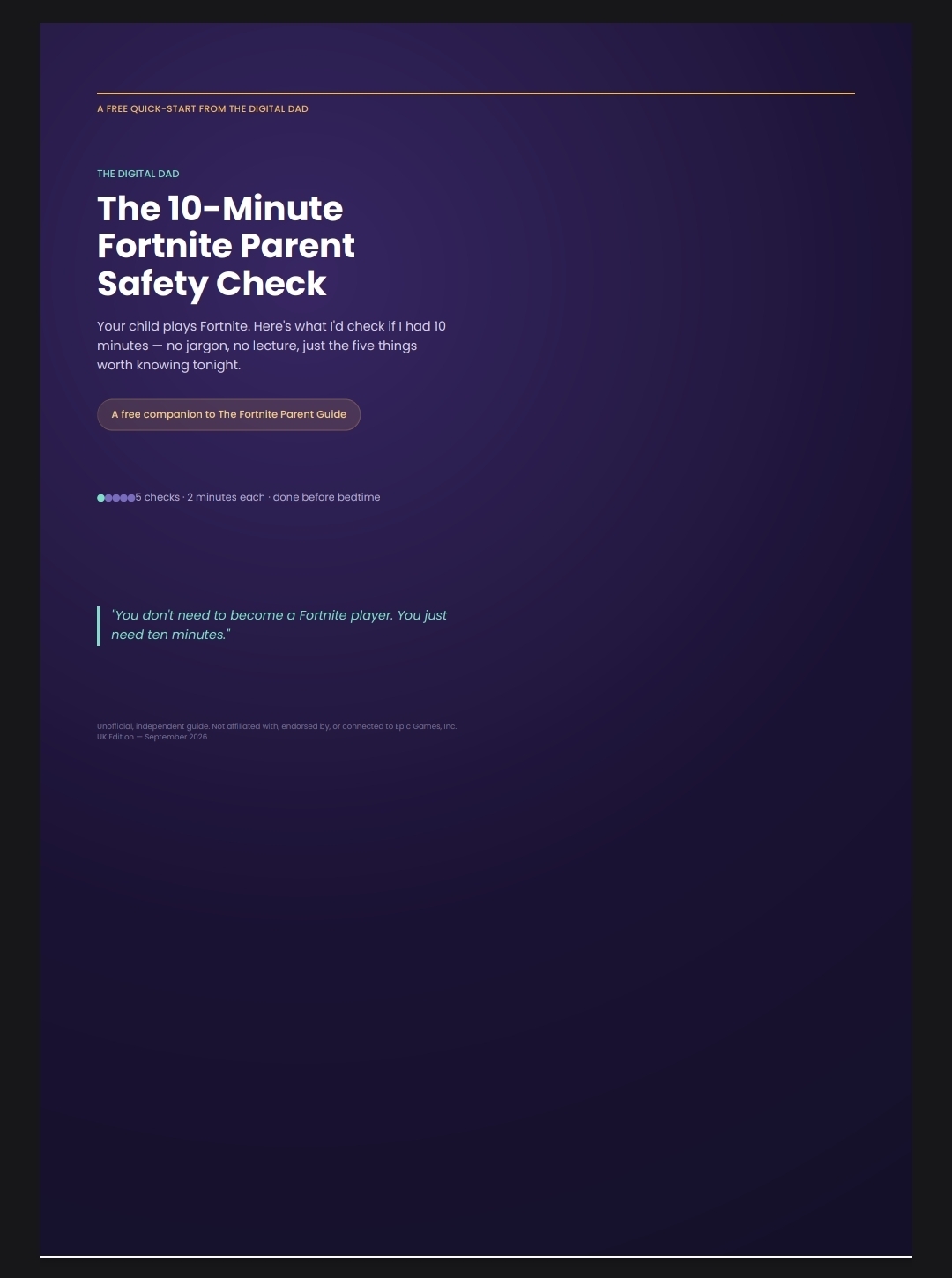 Free Fortnite parent safety check – 10-minute checklist